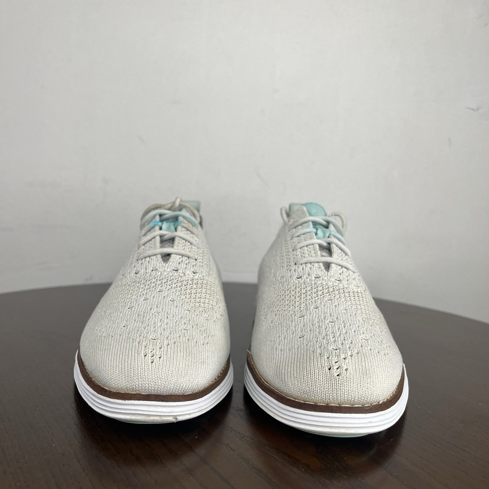 Cole Haan Original Shoes Women's 9 Gray Knit Stitchlite Wingtip Oxford Sneakers - Picture 2 of 16